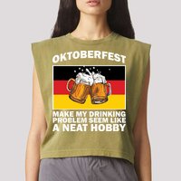 Oktoberfest Drinking Problems Garment-Dyed Women's Muscle Tee