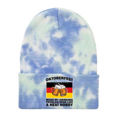 Oktoberfest Drinking Problems Tie Dye 12in Knit Beanie