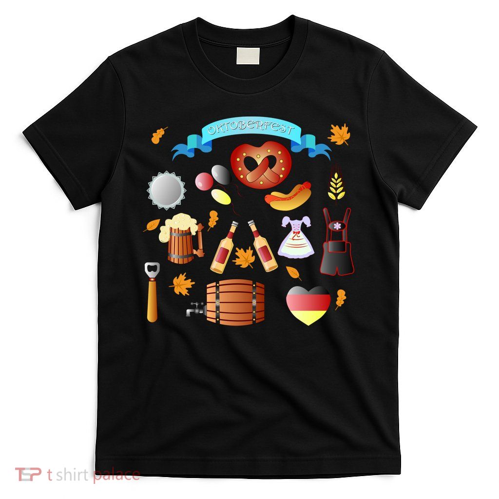 Oktoberfest Festive Mashup Beer Pretzel German T-Shirt