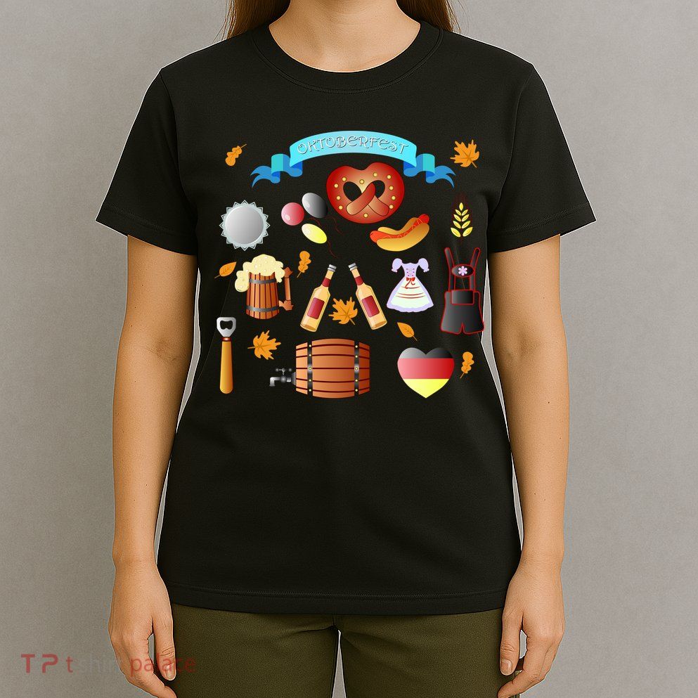 Oktoberfest Festive Mashup Beer Pretzel German T-Shirt