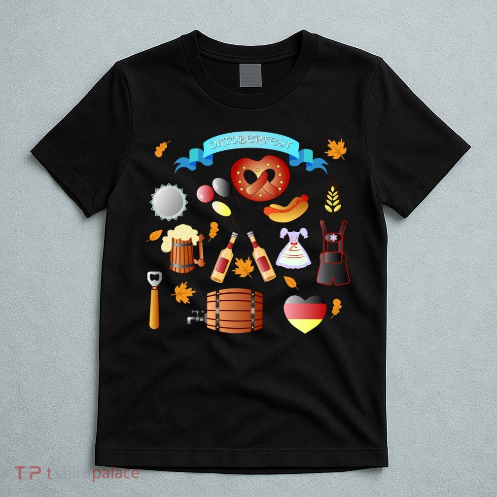 Oktoberfest Festive Mashup Beer Pretzel German T-Shirt