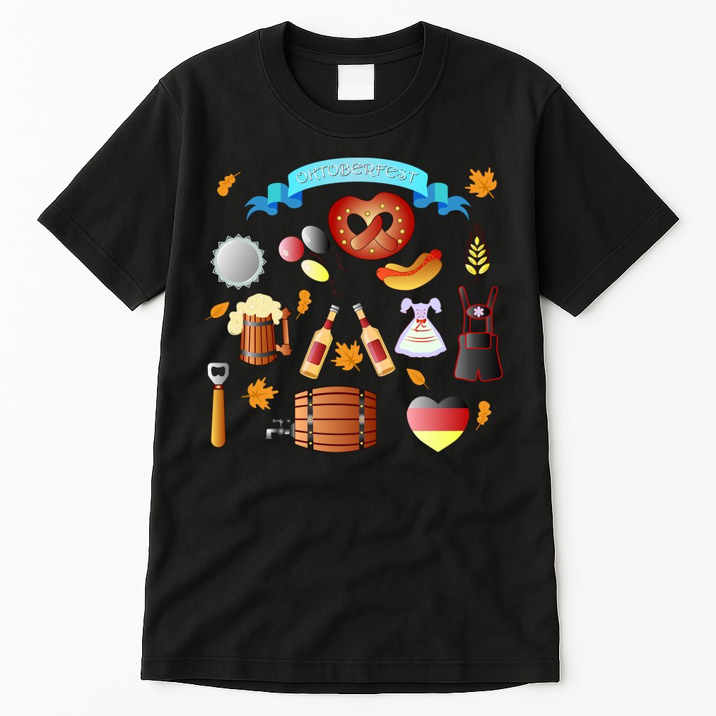 Oktoberfest Festive Mashup Beer Pretzel German Tall T-Shirt