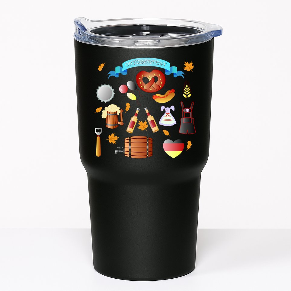 Oktoberfest Festive Mashup Beer Pretzel German Tumbler