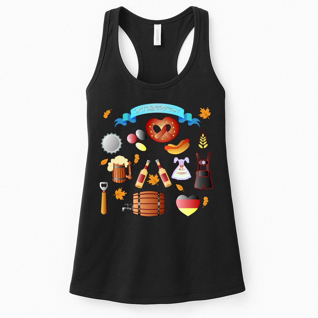 Oktoberfest Festive Mashup Beer Pretzel German Womens Tank Top