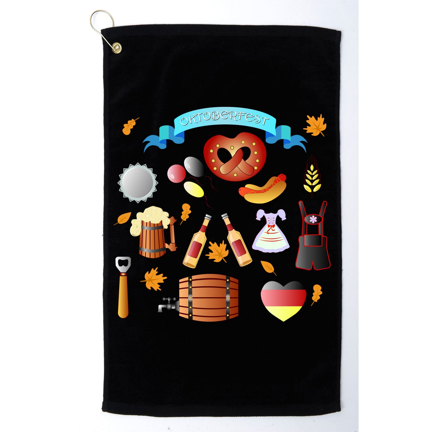 Oktoberfest Festive Mashup Beer Pretzel German Golf Towel
