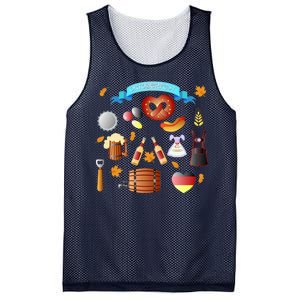 Oktoberfest Festive Mashup Beer Pretzel German Mesh Reversible Basketball Jersey Tank