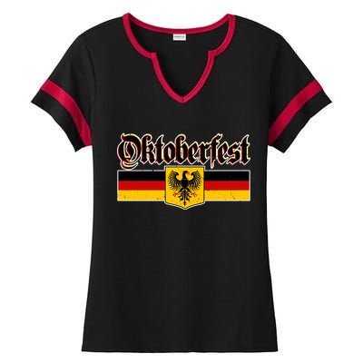 Oktoberfest German Coat of Arms Ladies Halftime Notch Neck Tee