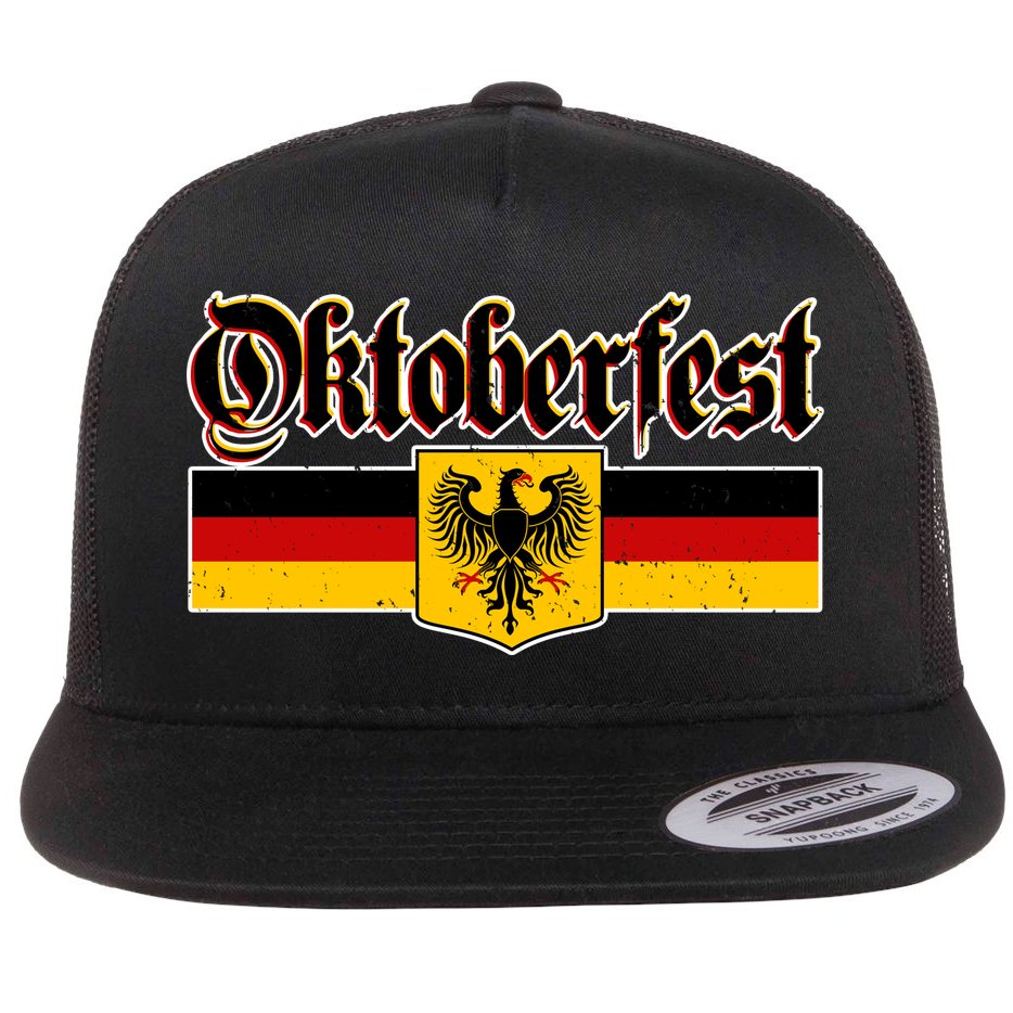 Oktoberfest German Coat of Arms Flat Bill Trucker Hat