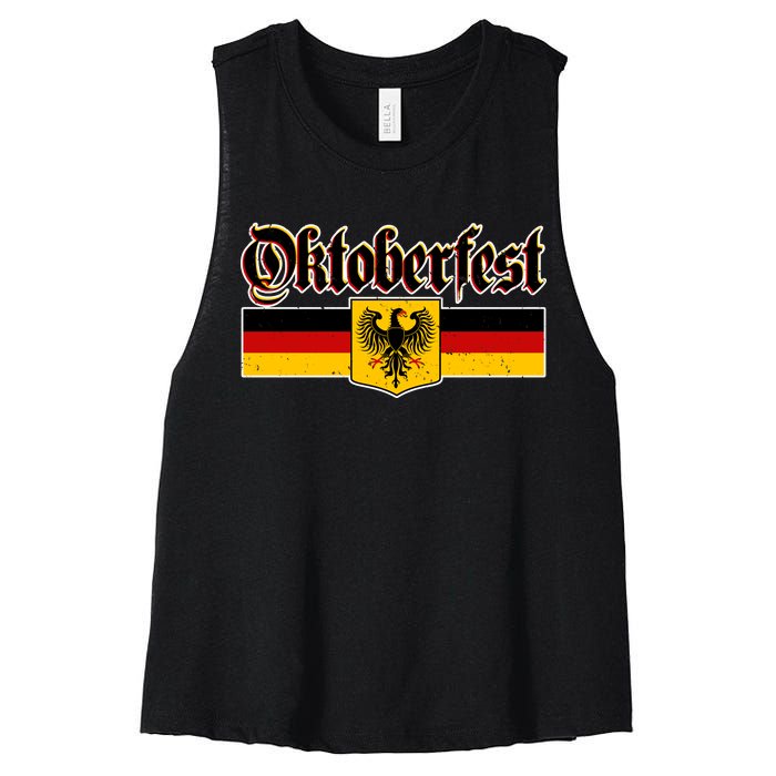 Oktoberfest German Coat of Arms Women's Racerback Cropped Tank