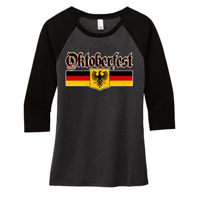 Oktoberfest German Coat of Arms Women's Tri-Blend 3/4-Sleeve Raglan Shirt