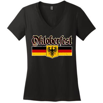 Oktoberfest German Coat of Arms Women's V-Neck T-Shirt