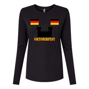 Oktoberfest German Flag Castle Womens Cotton Relaxed Long Sleeve T-Shirt