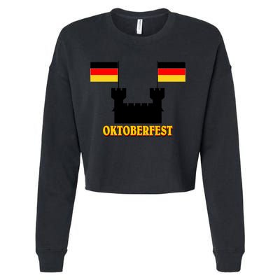 Oktoberfest German Flag Castle Cropped Pullover Crew