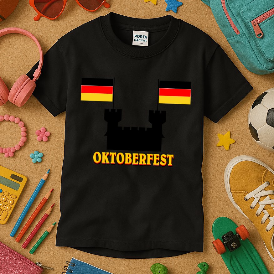 Oktoberfest German Flag Castle Kids T-Shirt
