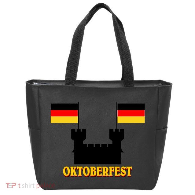Oktoberfest German Flag Castle Zip Tote Bag