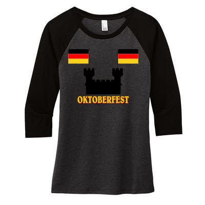 Oktoberfest German Flag Castle Women's Tri-Blend 3/4-Sleeve Raglan Shirt