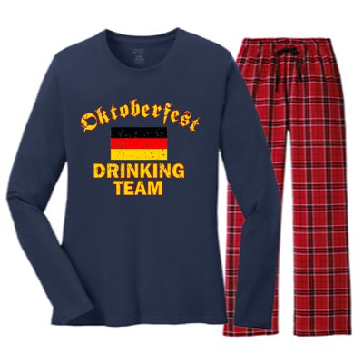 Oktoberfest Germany Drinking Team Women's Long Sleeve Flannel Pajama Set 