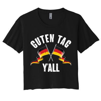 Oktoberfest Guten Tag Y'all German Flags Crop Top