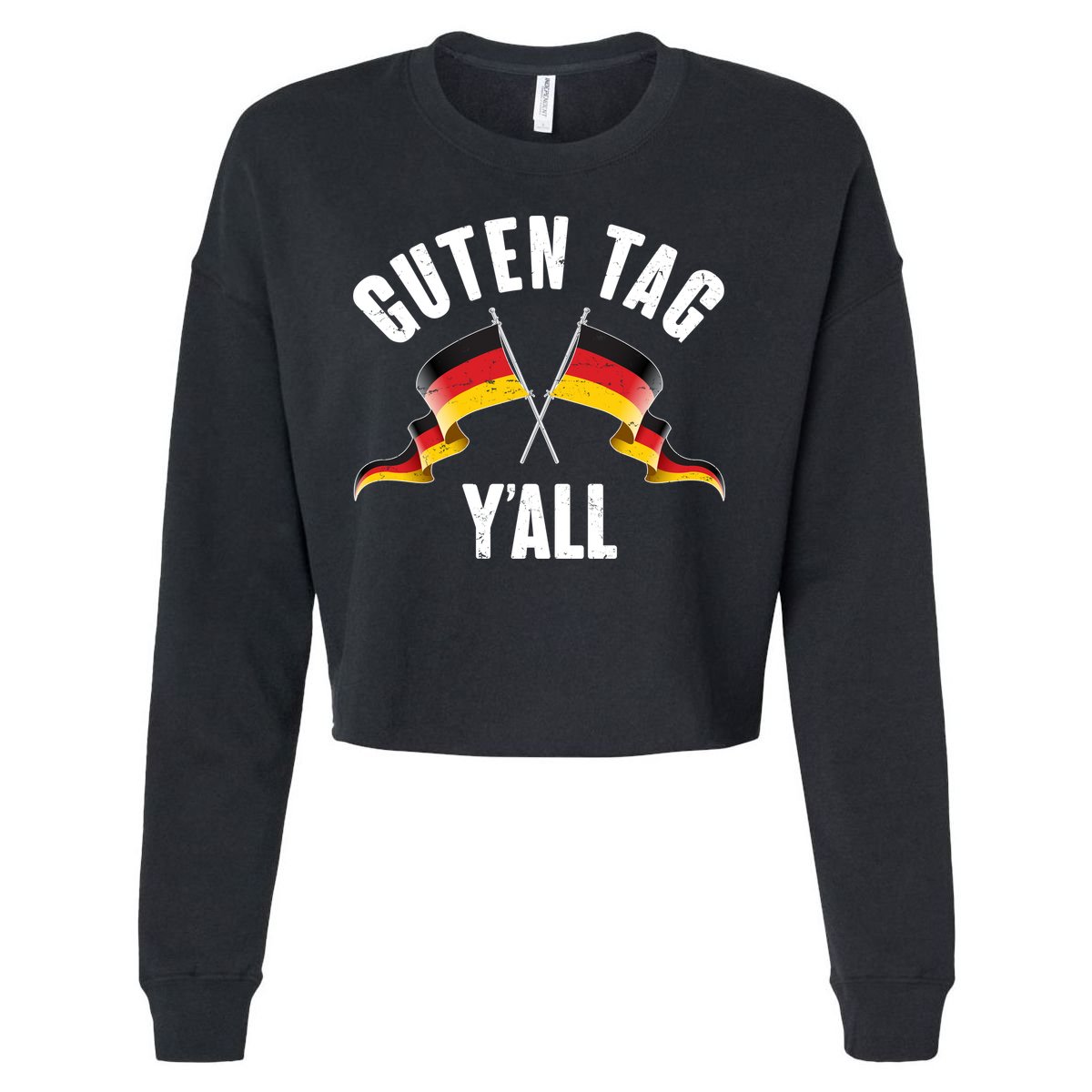 Oktoberfest Guten Tag Y'all German Flags Cropped Pullover Crew