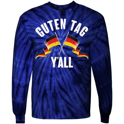 Oktoberfest Guten Tag Y'all German Flags Tie-Dye Long Sleeve Shirt