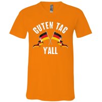 Oktoberfest Guten Tag Y'all German Flags V-Neck T-Shirt