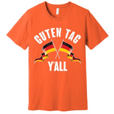 Oktoberfest Guten Tag Y'all German Flags Premium T-Shirt