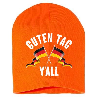 Oktoberfest Guten Tag Y'all German Flags Short Acrylic Beanie