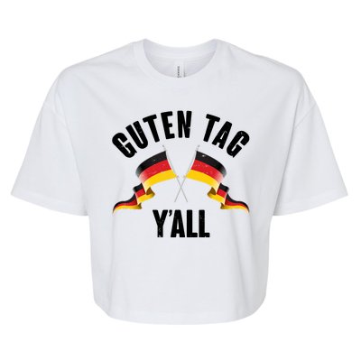 Oktoberfest Guten Tag Y'all German Flags Bella+Canvas Jersey Crop Tee