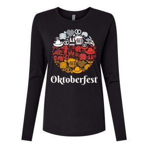 Oktoberfest Holiday Flag Mash Up Womens Cotton Relaxed Long Sleeve T-Shirt