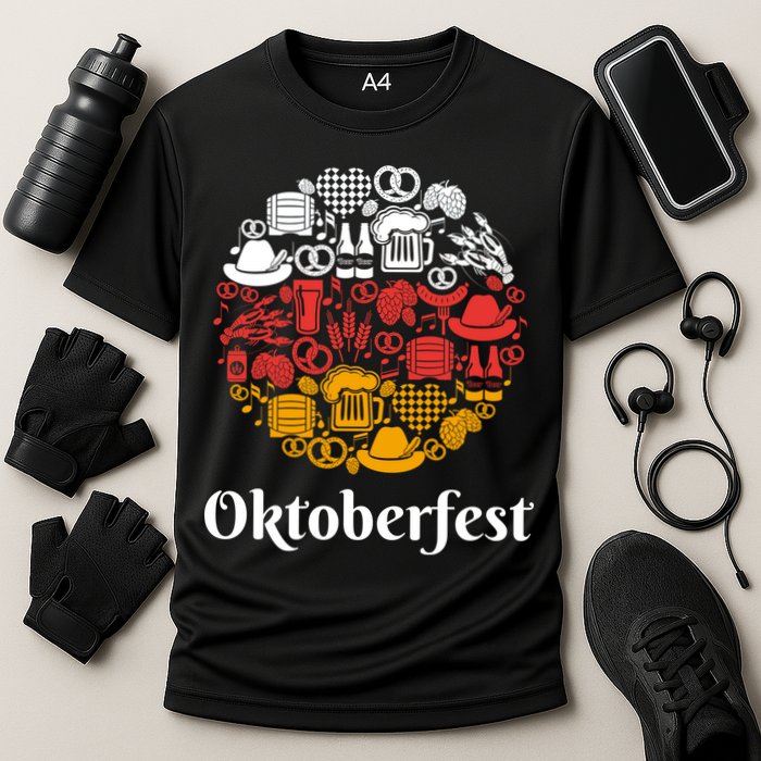Oktoberfest Holiday Flag Mash Up Cooling Performance Crew T-Shirt