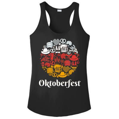 Oktoberfest Holiday Flag Mash Up Ladies PosiCharge Competitor Racerback Tank