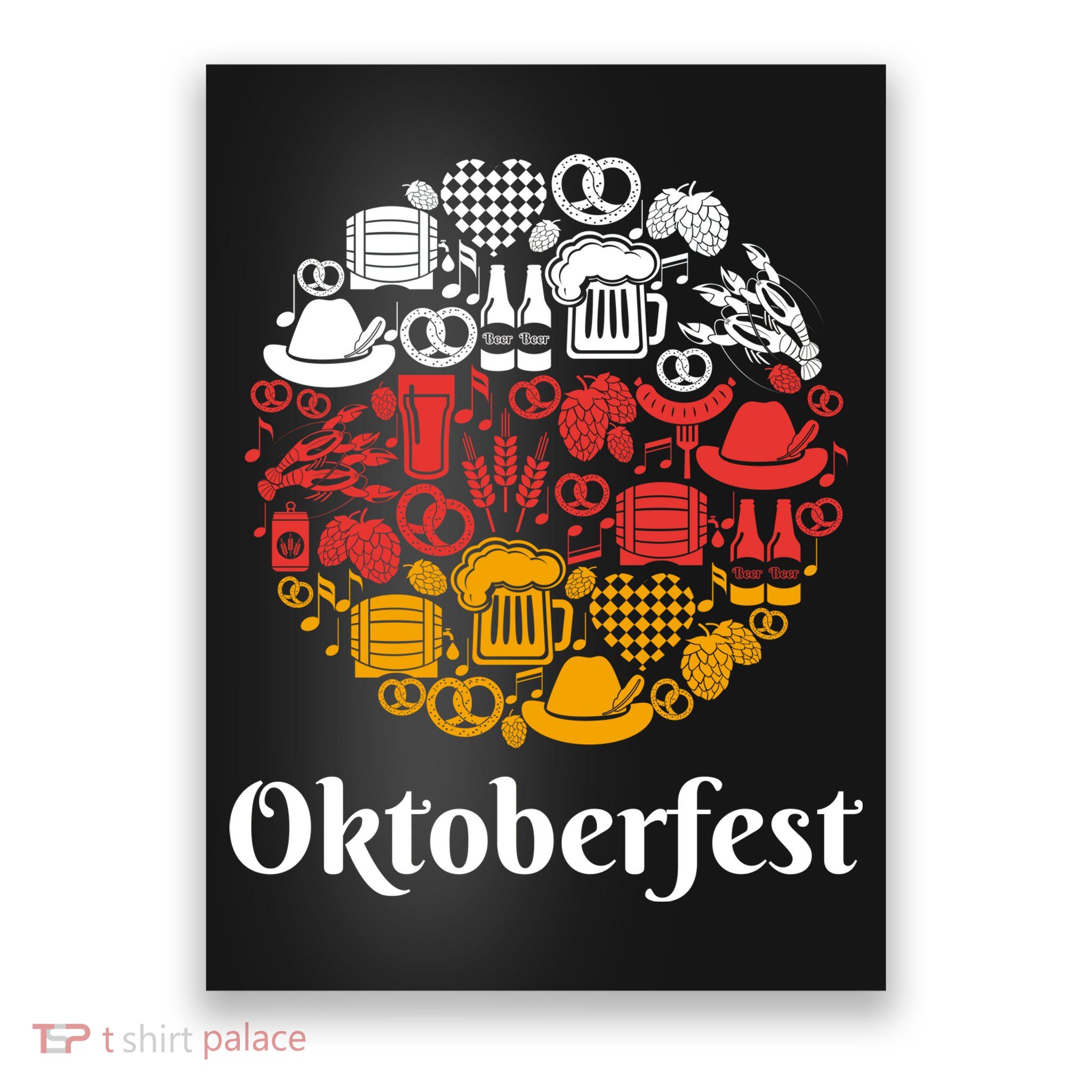 Oktoberfest Holiday Flag Mash Up Poster