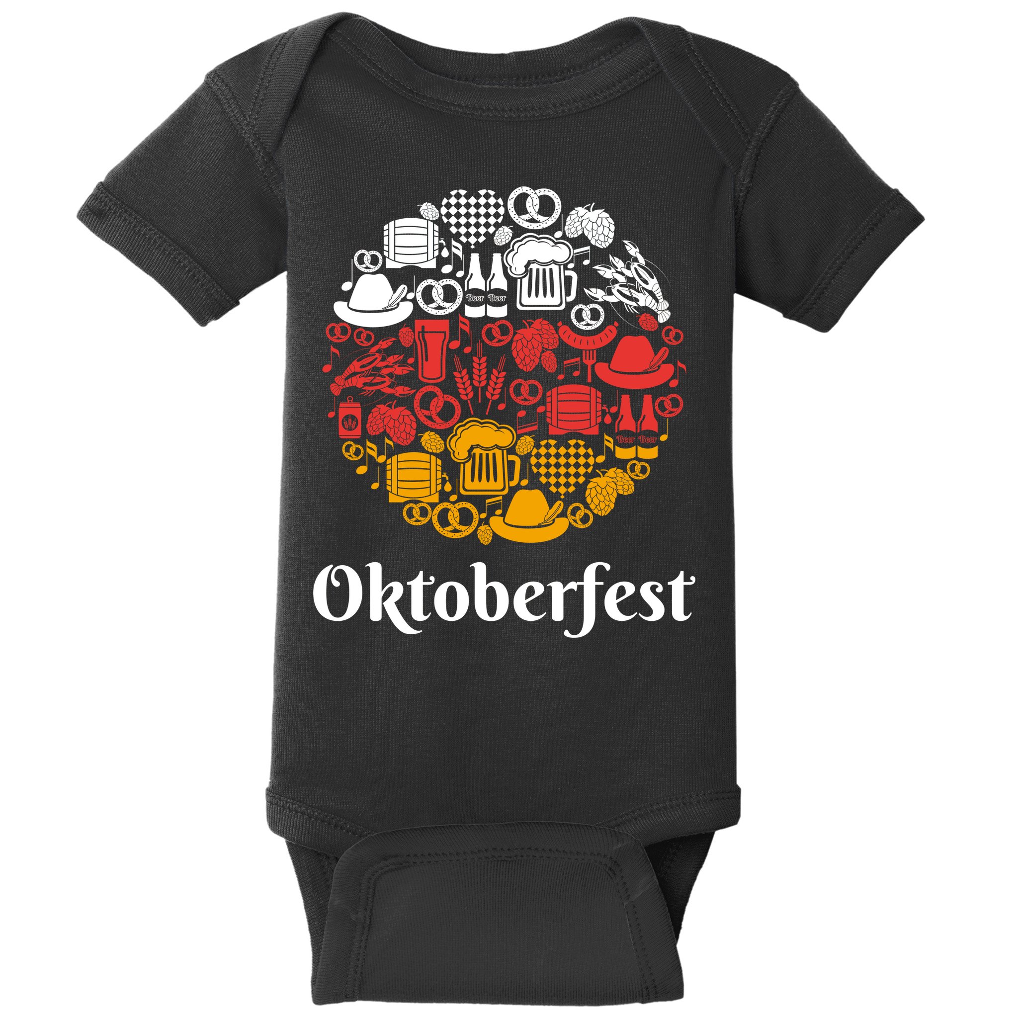 Oktoberfest Holiday Flag Mash Up Baby Bodysuit
