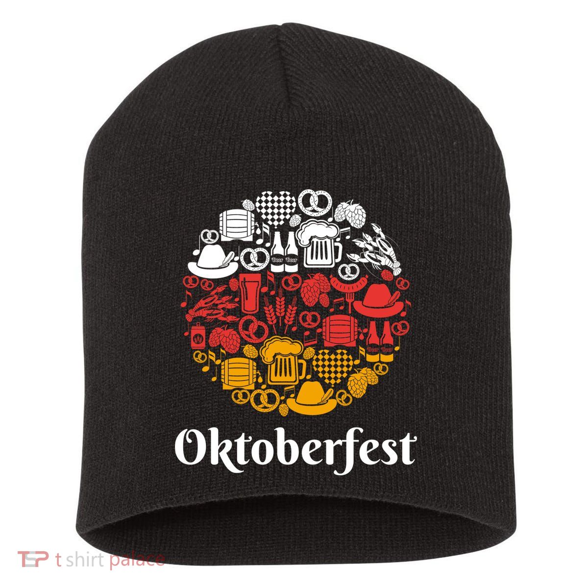 Oktoberfest Holiday Flag Mash Up Short Acrylic Beanie