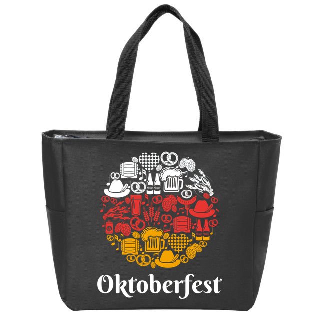 Oktoberfest Holiday Flag Mash Up Zip Tote Bag