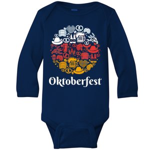 Oktoberfest Holiday Flag Mash Up Baby Long Sleeve Bodysuit