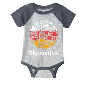 Oktoberfest Holiday Flag Mash Up Infant Baby Jersey Bodysuit