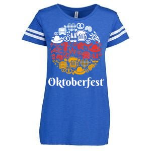 Oktoberfest Holiday Flag Mash Up Enza Ladies Jersey Football T-Shirt