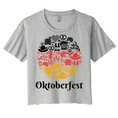 Oktoberfest Holiday Flag Mash Up Women's Crop Top Tee