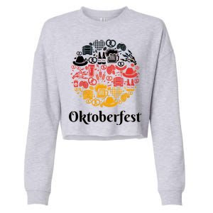 Oktoberfest Holiday Flag Mash Up Cropped Pullover Crew