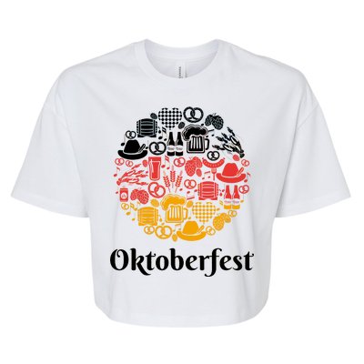 Oktoberfest Holiday Flag Mash Up Bella+Canvas Jersey Crop Tee