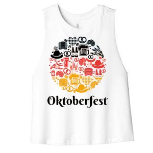 Oktoberfest Holiday Flag Mash Up Women's Racerback Cropped Tank