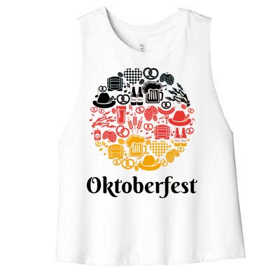 Oktoberfest Holiday Flag Mash Up Women's Racerback Cropped Tank