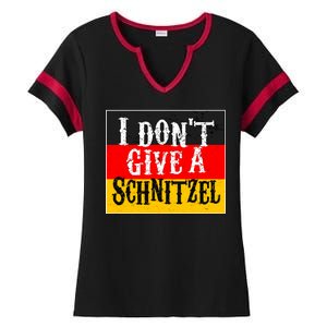 Oktoberfest I Don't Give A Schnitzel German Flag Ladies Halftime Notch Neck Tee