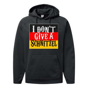 Oktoberfest I Don't Give A Schnitzel German Flag Performance Fleece Hoodie