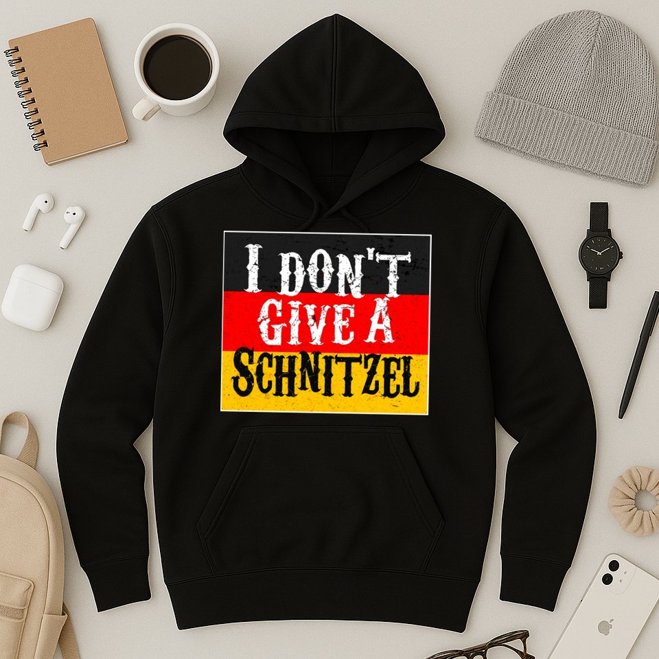 Oktoberfest I Don't Give A Schnitzel German Flag Hoodie
