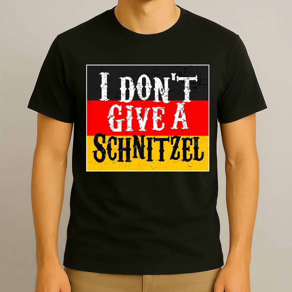 Oktoberfest I Don't Give A Schnitzel German Flag T-Shirt