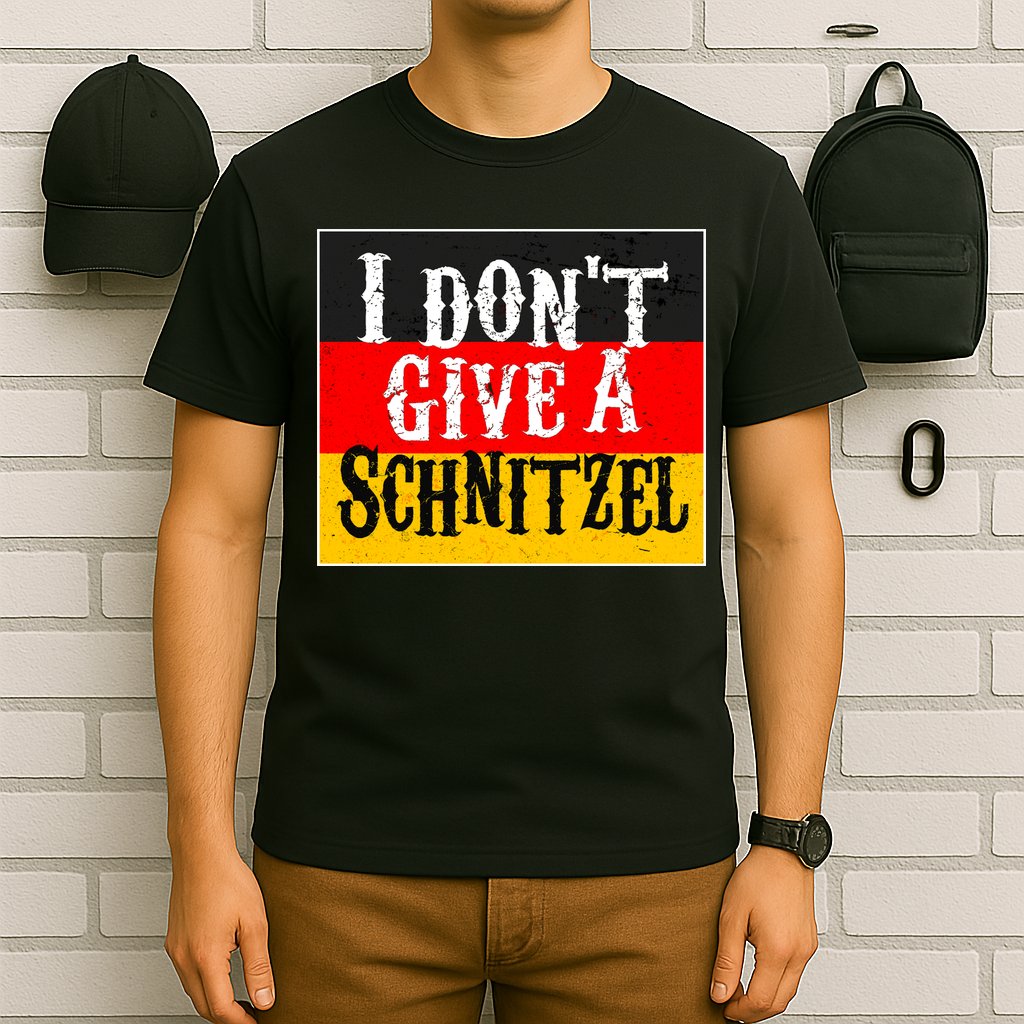 Oktoberfest I Don't Give A Schnitzel German Flag T-Shirt