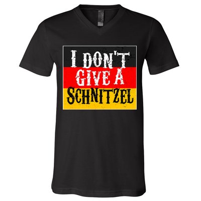 Oktoberfest I Don't Give A Schnitzel German Flag V-Neck T-Shirt