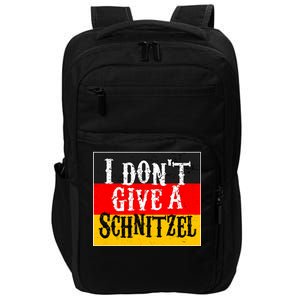 Oktoberfest I Don't Give A Schnitzel German Flag Impact Tech Backpack